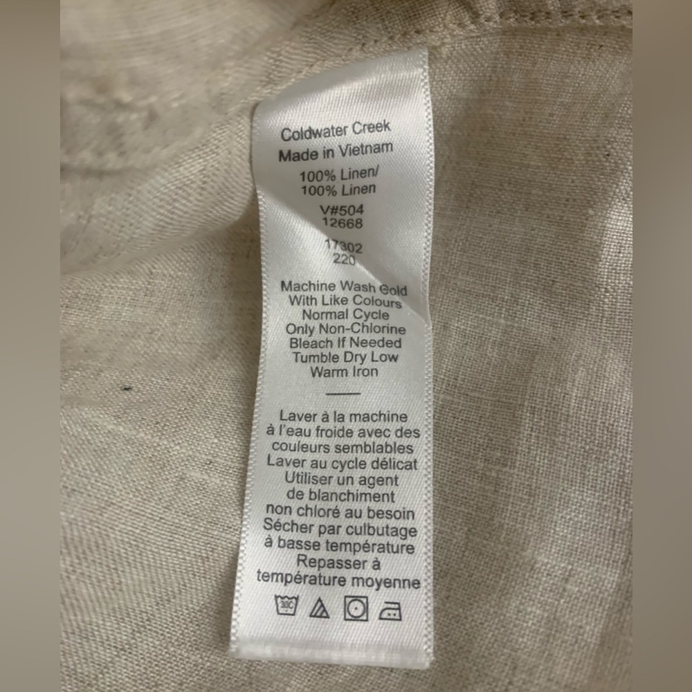 Coldwater Creek 100% Linen Camp Button Up Plus Shirt 1X - Picture 13 of 14